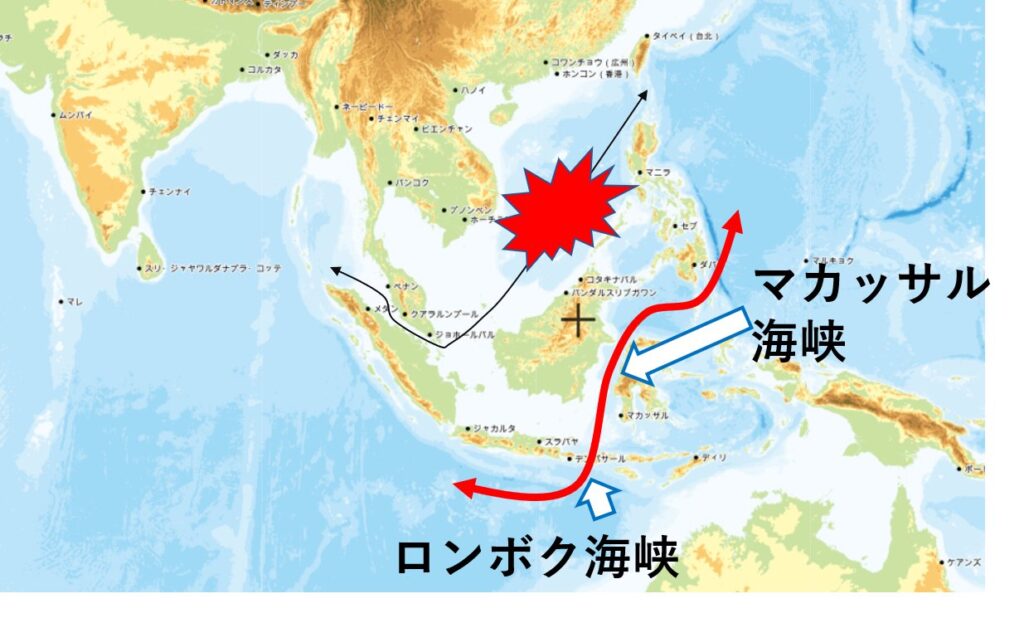 南シナ海有事の代替航路